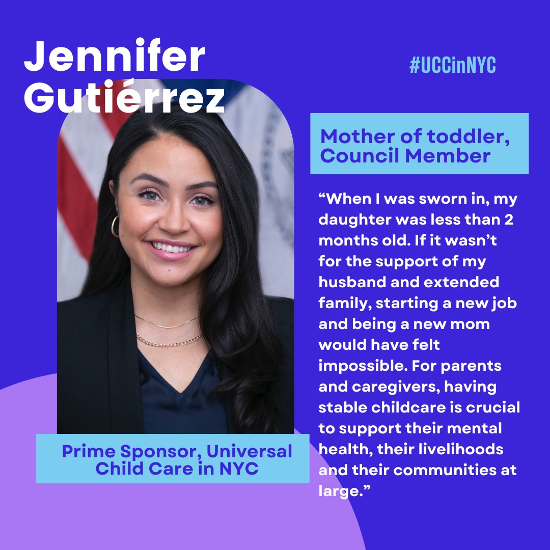CMJenGutierrez's tweet image. The truth is, we can no longer afford to delay Universal Child Care.
The lack of child care affects every @NYCCouncil member personally - here are some of their stories: