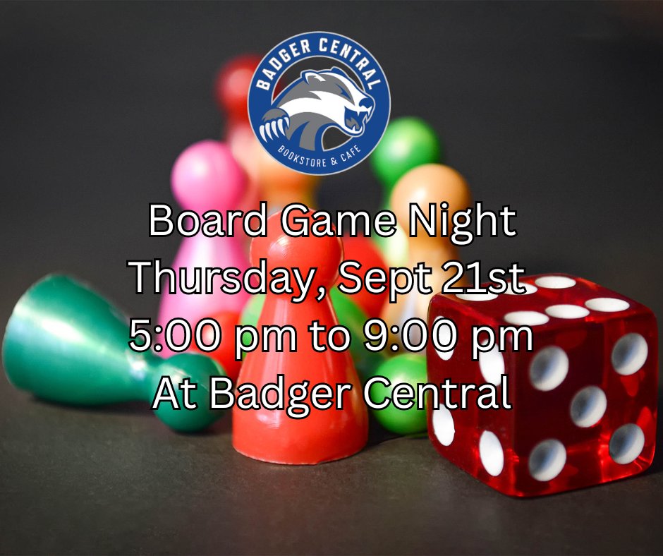 ACBookstore's tweet photo. We are playing board games tonight. Where will you be? #badgercentralbookstore #gamenight https://t.co/3DCeE9FLMQ