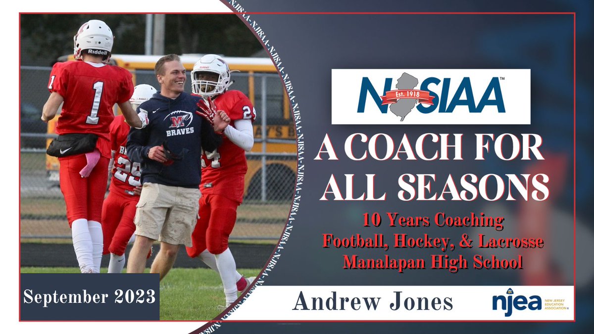 We’re proud to share our September “A Coach for all Seasons” feature presented by <a href="/NJEA/">NJEA</a>. Thank you, Andrew Jones of <a href="/MHSBraves/">Manalapan HS</a> for all you do! You can recommend a coach for future recognition by clicking here: form.jotform.com/212706801474150