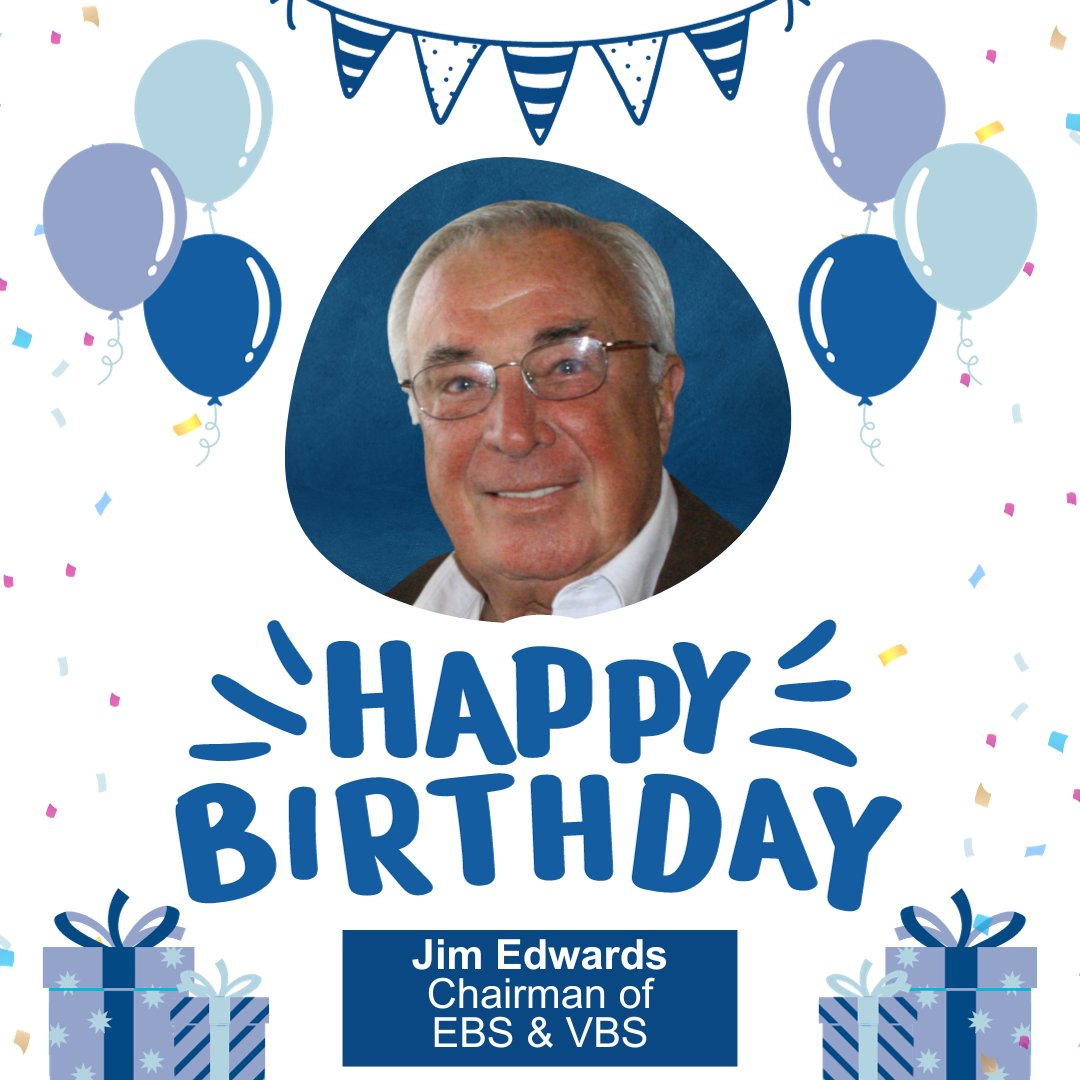 Today is a special, noteworthy day -- it's Jim Edwards's birthday!  Mr. Edwards is the chairman of Virginia and Edwards Business Systems. On behalf of all employees of EBS/VBS we would like to extend a heartfelt birthday wish to Mr. Edwards!