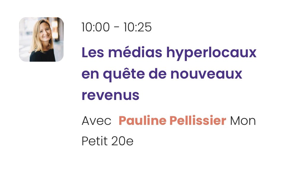 Pauline Pellissier interviendra au <a href="/FILinfolocale/">Festival de l'info locale</a> vendredi prochain à Nantes pour parler du modèle économiques de nos médias hyperlocaux. 
Il est encore temps de prendre vos billets : festival-infolocale.fr/billetterie/