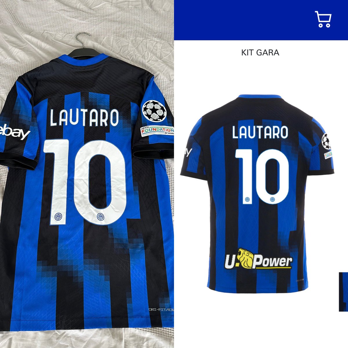 Janerz86's tweet photo. So the champions league version now comes with the extra shirt sponsor on the back which I don’t have 😢 I guess mines unique…but it’s annoying that it’s not “complete” …excuse for another?! 🤔😎😂 #InterMilan #fcintermilan https://t.co/dl69WMIQGc