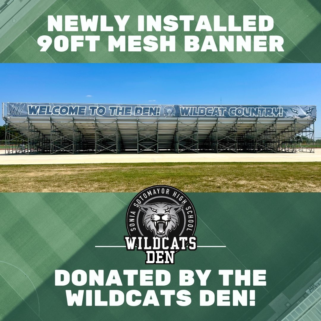Our home field got a bit of a makeover today brought to you by our Wildcats Den! Thanks for all your contributions and purchases throughout the year to help fund these branding projects! WELCOME TO THE DEN! WILDCAT COUNTRY! #FTR @NISDSotomayor