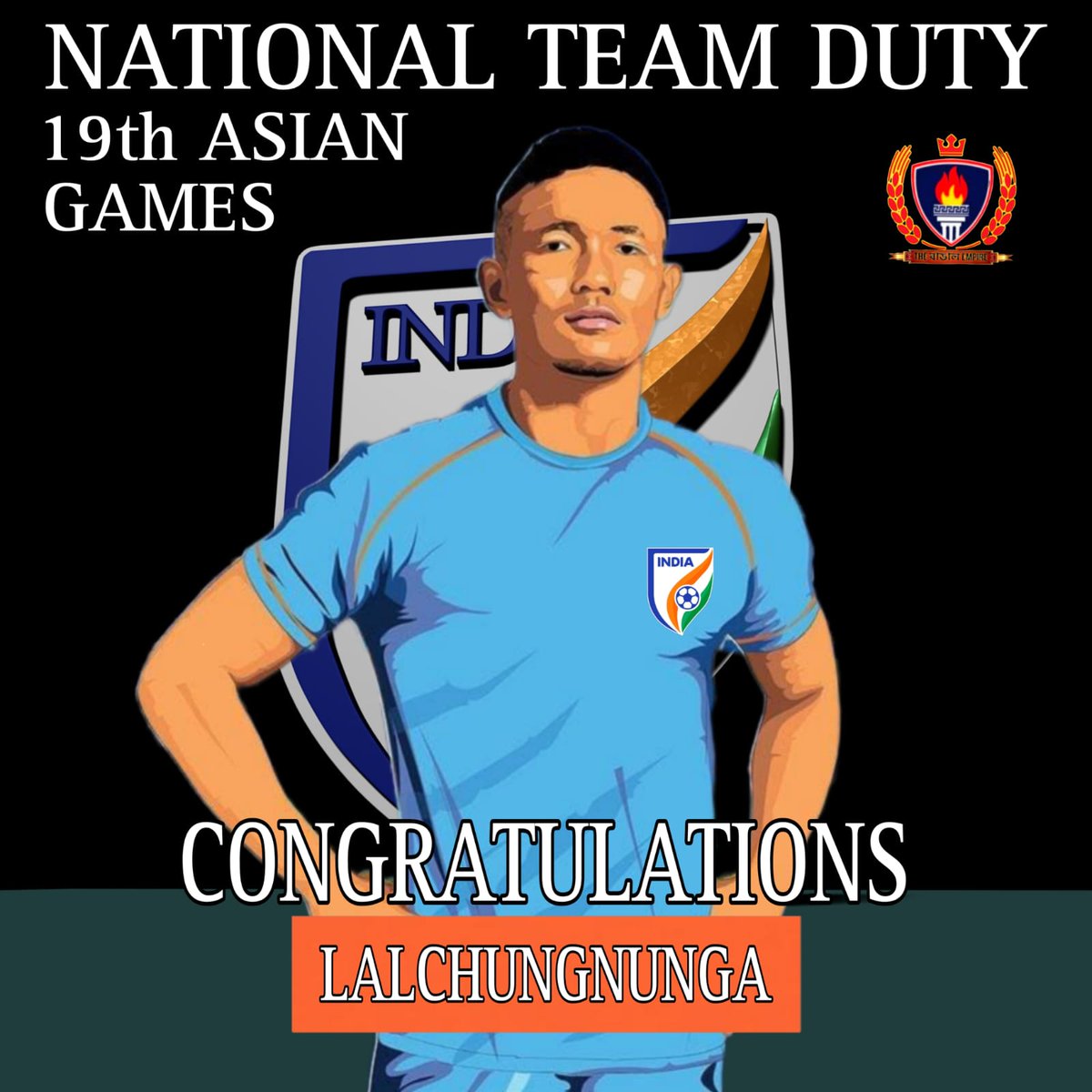 bangal_the38885's tweet photo. We wish our pola @chungnunga_ all the best for the #19thAsianGames, who makes his @indianfootball debut today! Make the country proud, lad! 💙🇮🇳
#BackTheBlue #IndianFootball #CHNIND #AsianGames #EmamiEastBengal https://t.co/xJGIddSTHB