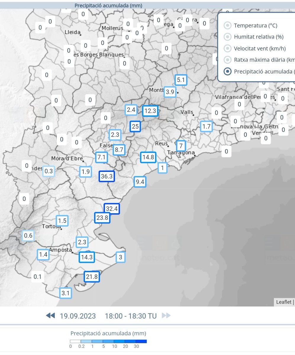 Vakapiupiu's tweet image. Si el pluviòmetre va bé, sembla coherent, 69 mm avui a La Ràpita.

305 mm aquest #setembre2023 !
No és un observatori oficial, veurem si es pot validar!
