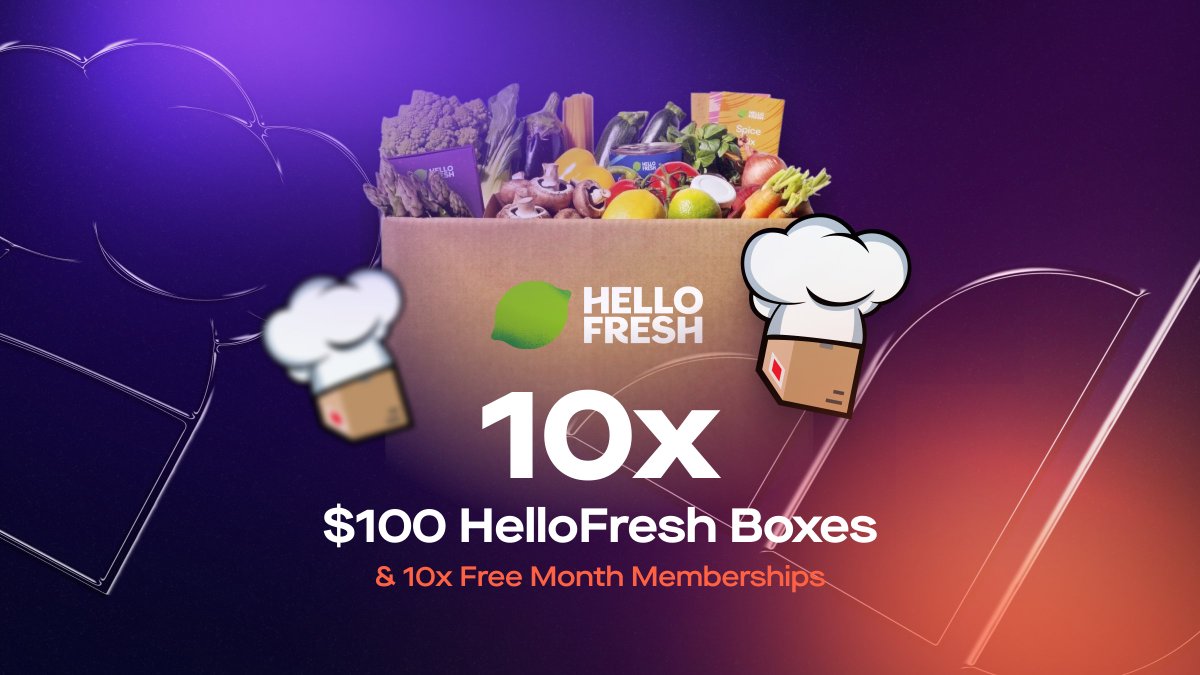 whop's tweet image. 🚨 $1000 FOODIE GIVEAWAY 🚨

10 x $100 HelloFresh boxes
10 x Free month to @FoodieService

To enter
Tell us what you had for lunch today 👇

48 hrs ⏳