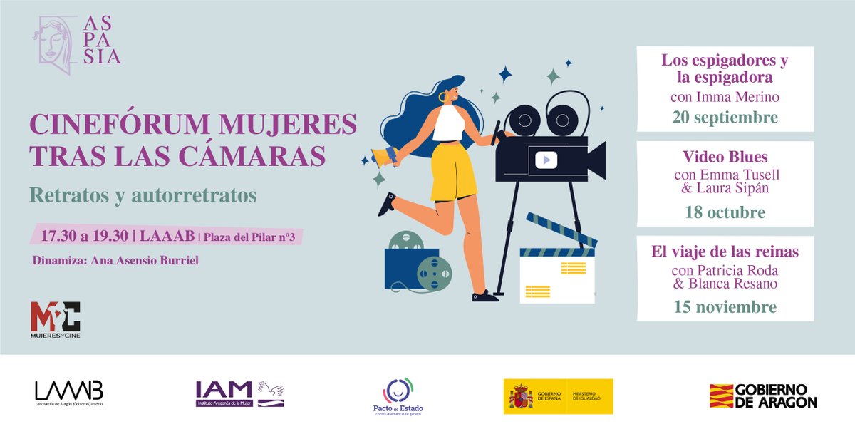 donesicinema's tweet photo. 👉🏻 Mañana arranca el primer #Cinefórum del ciclo "Mujeres tras las cámaras: retratos y autorretratos".

🎬 20sept: Agnès Varda
🎬 18oct: Emma Tusell 
🎬 15nov: Patricia Roda

⏰ 17:30h 
📍 @laaab_es #Zaragoza
🎟️ Entrada libre hasta completar aforo 

+info: https://t.co/dv4xmiqMj2 https://t.co/42xJreGsUO