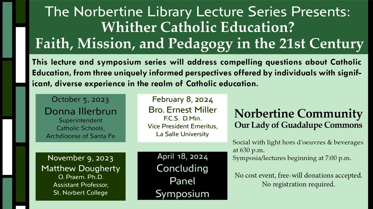 NorbertineAbbey's tweet photo. We have an exciting series of lectures coming up on Catholic Education. Each presenter is an expert in the field and this will certainly prove to be a compelling series. All are welcome. #abqabbey #nmnorbertines #lecture #library https://t.co/jwoKcYwO9d