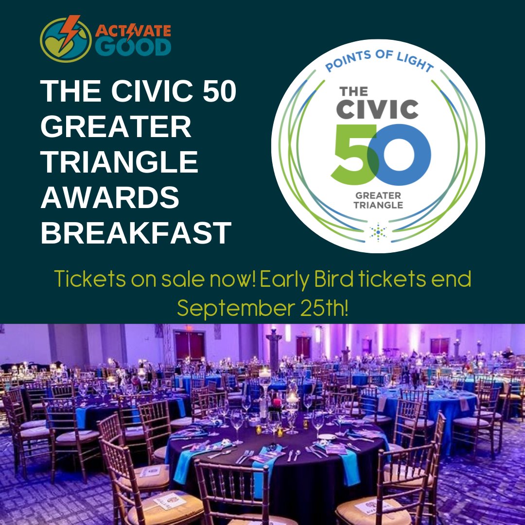Check out "The Civic 50 Greater Triangle Awards Breakfast" on October 25th!
eventbrite.com/e/the-civic-50… @Eventbrite