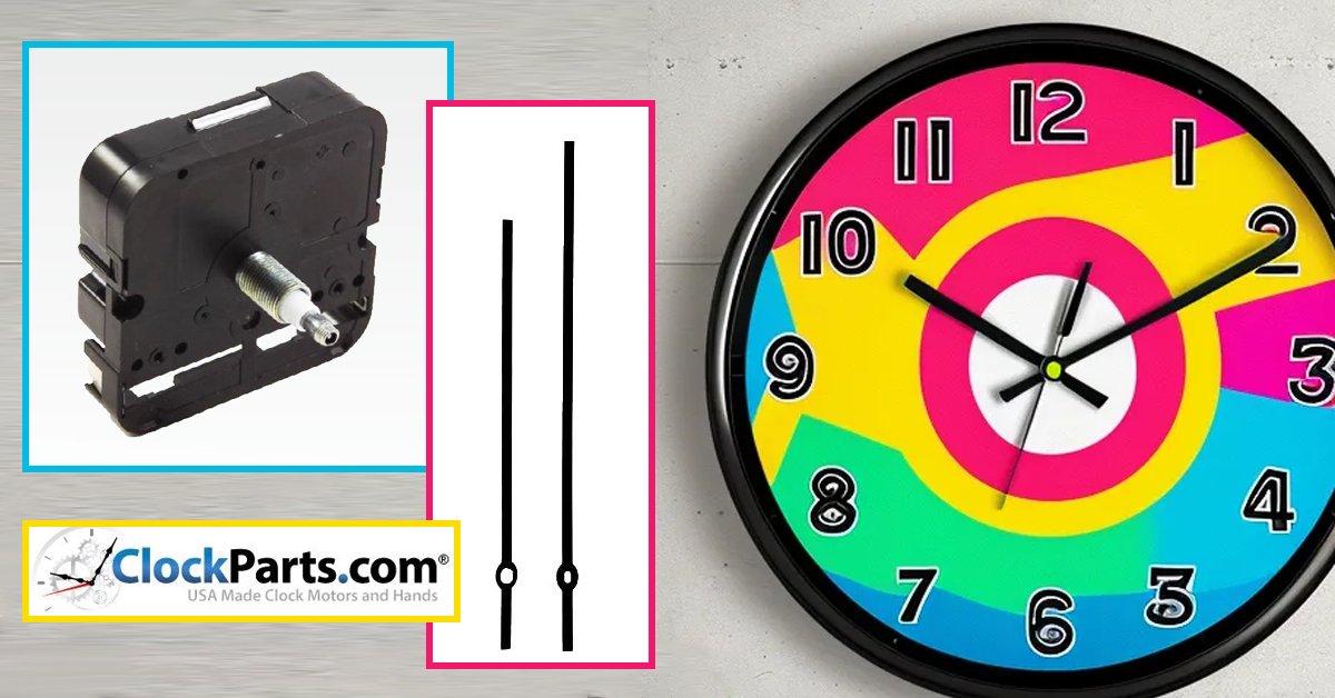 ClockPartsCom's tweet image. A bold and vibrant #clockface is topped off well with a pair of straight classic #clockhands!  For an alternate idea, try a pair of quirky, stylized hands to stand out on a solid color or basic #clockdial. clockparts.com/clock-hands/ #clockparts