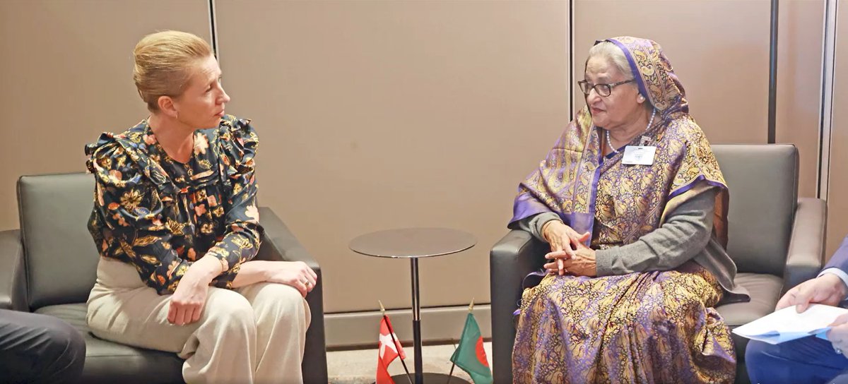 Bangladesh Awami League (@albd1971) on Twitter photo On the second day of her visit to New York, HPM #SheikhHasina had several meetings today on the sidelines of #UNGA78. The Director General of <a href="/iaeaorg/">IAEA - International Atomic Energy Agency ⚛️</a> Mr. <a href="/rafaelmgrossi/">Rafael Mariano Grossi</a>, the President of Sri Lanka H.E Ranil Wickremesinghe (<a href="/RW_UNP/">RW_LK</a>) and the Prime Minister of Denmark H.E Mette On the second day of her visit to New York, HPM #SheikhHasina had several meetings today on the sidelines of #UNGA78. The Director General of <a href="/iaeaorg/">IAEA - International Atomic Energy Agency ⚛️</a> Mr. <a href="/rafaelmgrossi/">Rafael Mariano Grossi</a>, the President of Sri Lanka H.E Ranil Wickremesinghe (<a href="/RW_UNP/">RW_LK</a>) and the Prime Minister of Denmark H.E Mette