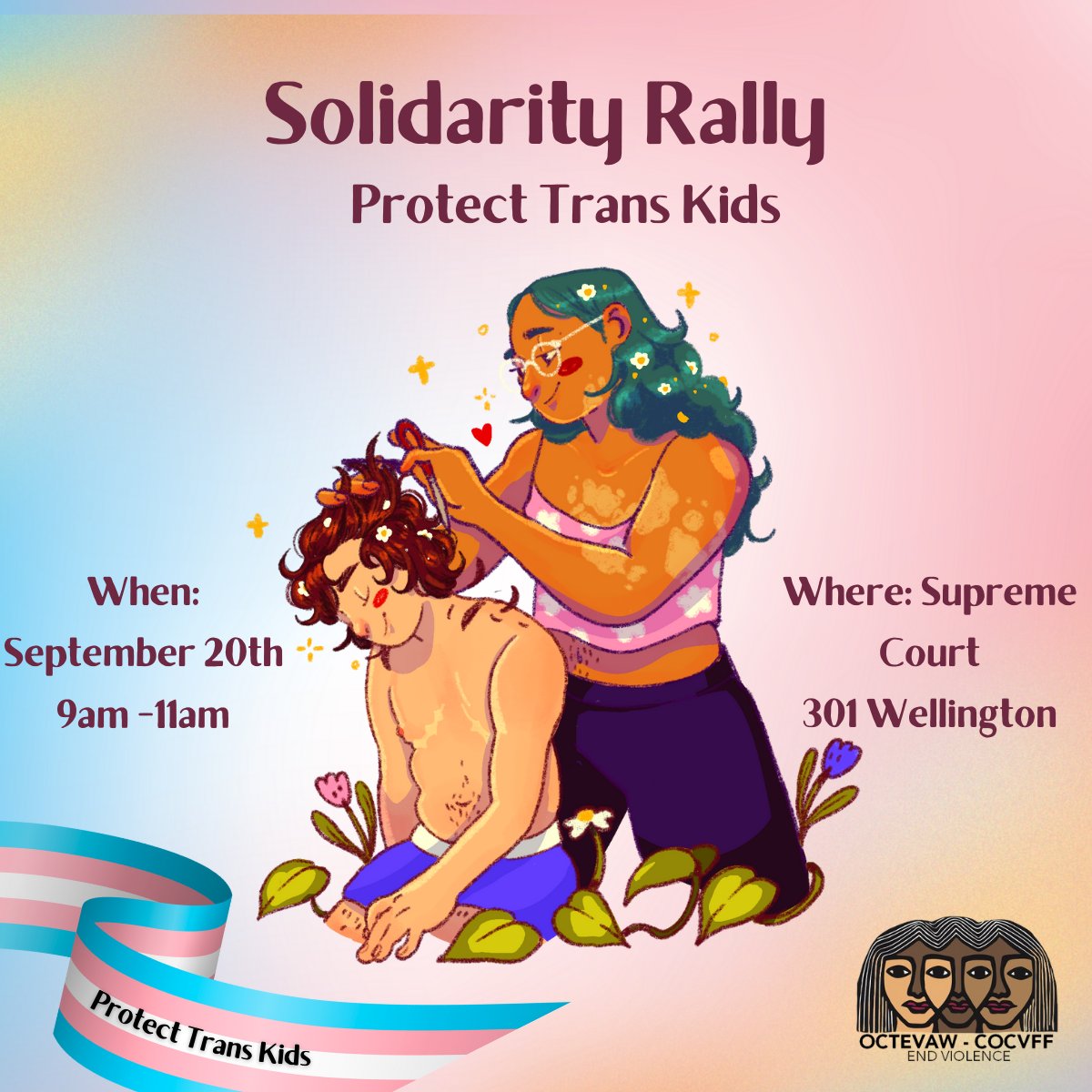 📢 Join us tomorrow, September 20th at 9am, at the Supreme Court of Canada to stand in solidarity with our 2SLGBTQ+ communities and spread messages of care and affirmation. Let's protect trans kids and remember, #TransRightsAreHumanRights! 🌈
<a href="/CommunitySolid2/">Community Solidarity Ottawa</a> <a href="/HorizonOttawa/">Horizon Ottawa</a>