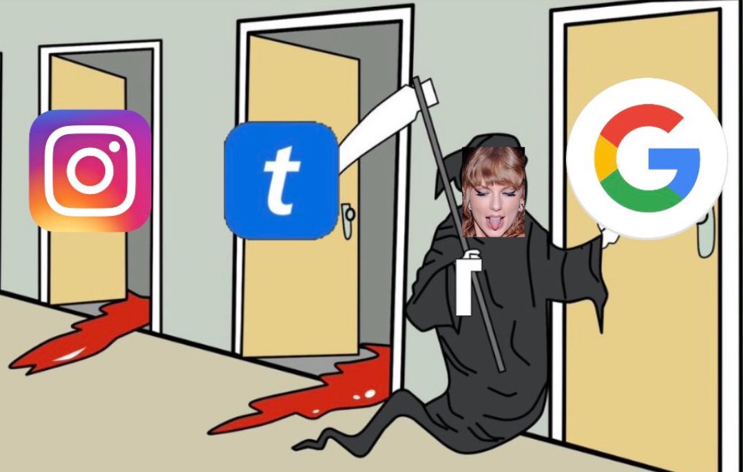 very real footage of taylor swift breaking instagram, ticketmaster and now google