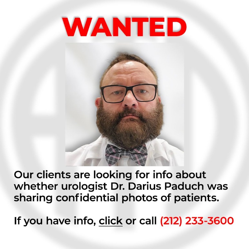 TheFirm's tweet photo. Do you have info about Urologist Darius Paduch? Contact us at (212) 233-3600. All Calls are 100% Confidential.