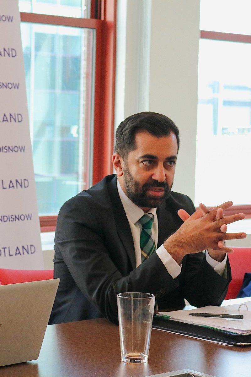 ScotGovFM's tweet photo. As part of #ClimateWeekNYC engagements, First Minister @HumzaYousaf met with Mark Dooley and Stephen Moir of @Macquarie and Jonathan Cole from @coriogeneration.

They discussed the importance of Scotland’s financial sector in taking action to accelerate the energy transition. https://t.co/f5HUYrmfyN