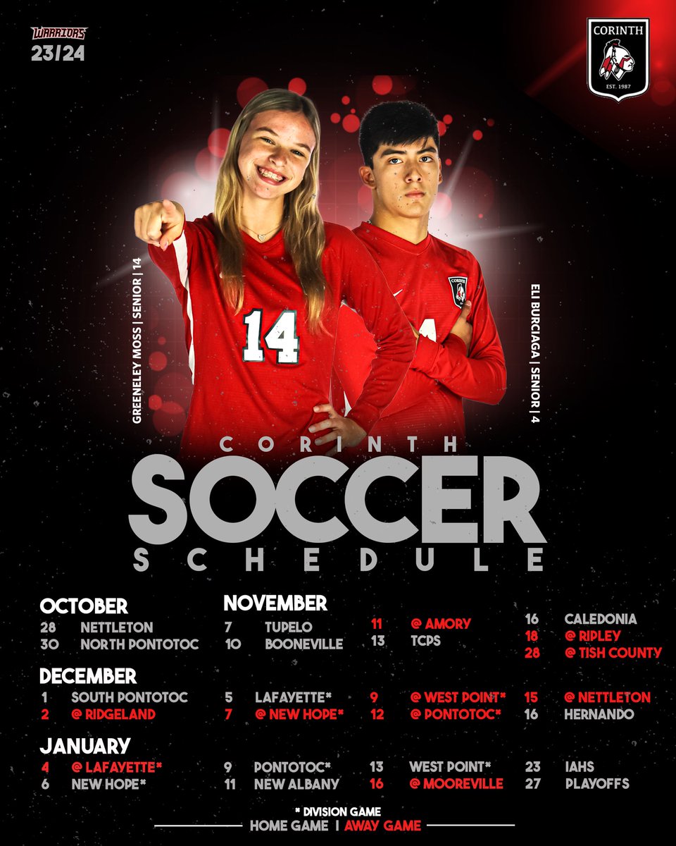 soccerCorinth's tweet photo. It’s taken a hot minute to release, but it’s here!

Corinth High School’s 2023-2024 Soccer Schedule!

See you on the pitch!

#buyIN https://t.co/B1SZoj5VNa
