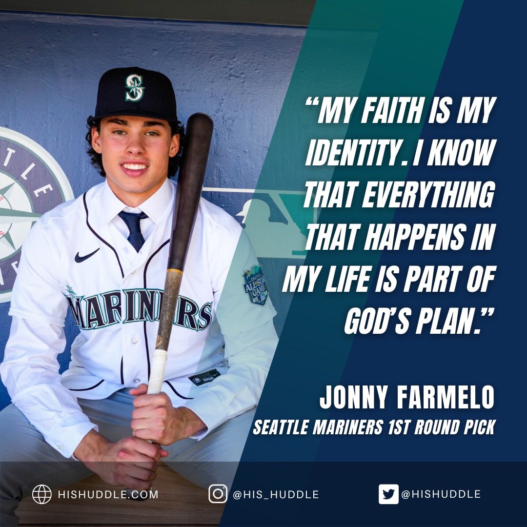 “My faith is my identity. I know that everything that happens in my life is part of God’s plan.” The first round pick for the Seattle Mariners in 2023, Jonny Farmelo says his identity is rooted in his faith. hishuddle.com/2023/09/19/jon…