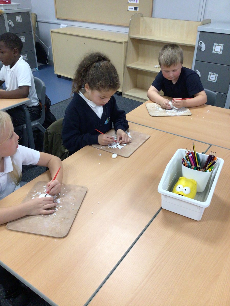 Birch Class have been learning about the Stone Age, and have been carving their own flints out of soap this afternoon.
