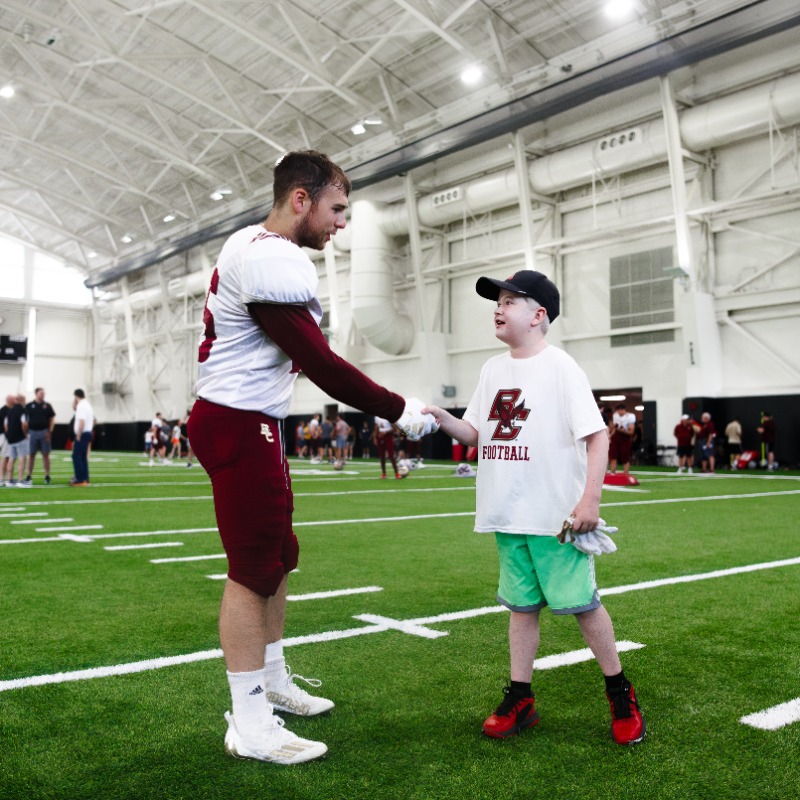 BCFootball's tweet photo. On behalf of the entire BC Football community, we are excited to announce the signing of our newest Eagle, 12-year-old Nicholas Palamidis through @goteamimpact 🦅
