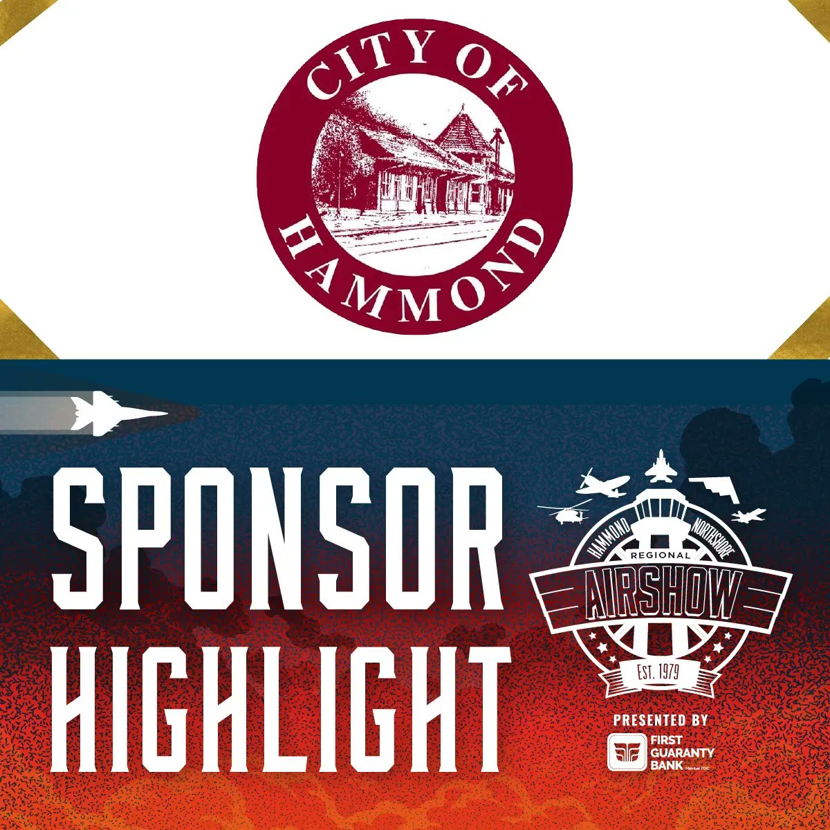 HNRAirshow's tweet photo. We are so grateful for our friends at the City of Hammond for their dedication to the Hammond Northshore Regional Airshow. Thank you so much for your support!

📅 October 21st &amp; 22nd

https://t.co/kkchlpNKd4 | #HNRA2023 https://t.co/PdDIKNUQmR