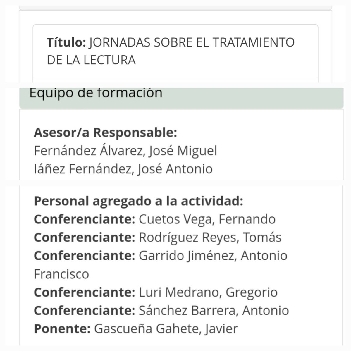 carmenca (@carmenca) on Twitter photo Muy duro <a href="/EducaAnd/">Consejería Desarrollo Educativo y FP</a> que en toda Andalucía, en una profesión mayoritariamente ejercida por mujeres, no haya ninguna "digna" de ser conferenciante en las Jornadas Regionales de lectura. Muy duro <a href="/EducaAnd/">Consejería Desarrollo Educativo y FP</a> que en toda Andalucía, en una profesión mayoritariamente ejercida por mujeres, no haya ninguna "digna" de ser conferenciante en las Jornadas Regionales de lectura.