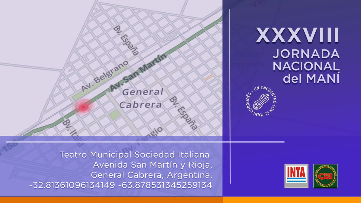 Este jueves 21 de septiembre te esperamos en la Jornada Nacional del Maní organizado por @ciageneralcabrera @intacabrera

A las 15.30 tendrá lugar la conferencia "Tendencia y Demandas de Bioinsumos en Argentina y el Mundo", con la participación de <a href="/dbracco/">Diego Bracco</a> , vice-presidente CAM