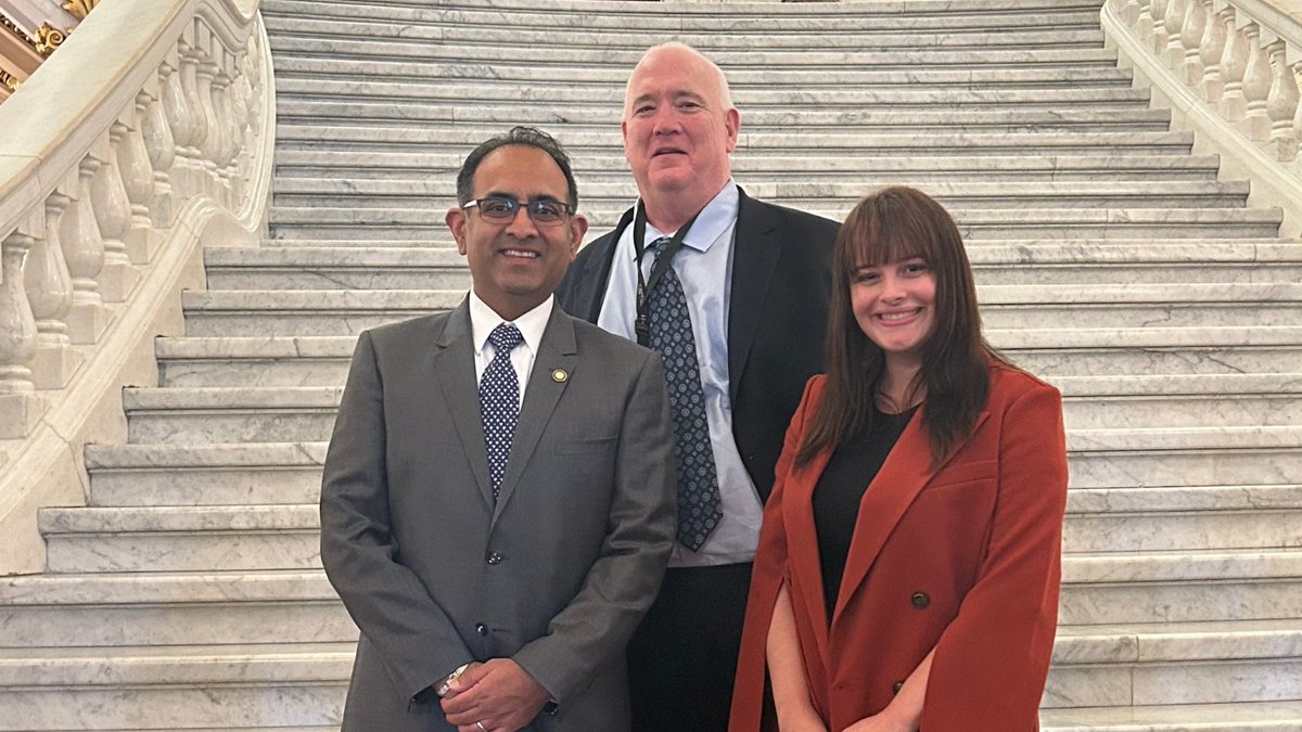 Dr. @neerav928 met w/ Pennsylvania state senators today to drum up support for SB 375. The bill promotes CPR education, increases access to AEDs & requires schools to develop emergency action plans for sudden cardiac arrest. #ACCAdvocacy