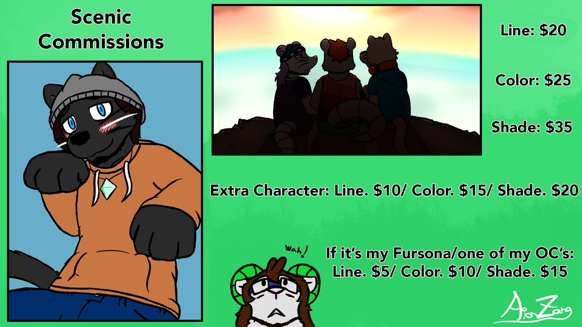 AionZang's tweet photo. I'm going to start working again, and I'm kind of gonna need the money, so I'm officially opening commissions again. Dunno for how long, but for now I'm opening three spots ^^

If you're interested, let me know and we can talk things out! c: https://t.co/mO7STlWmwZ