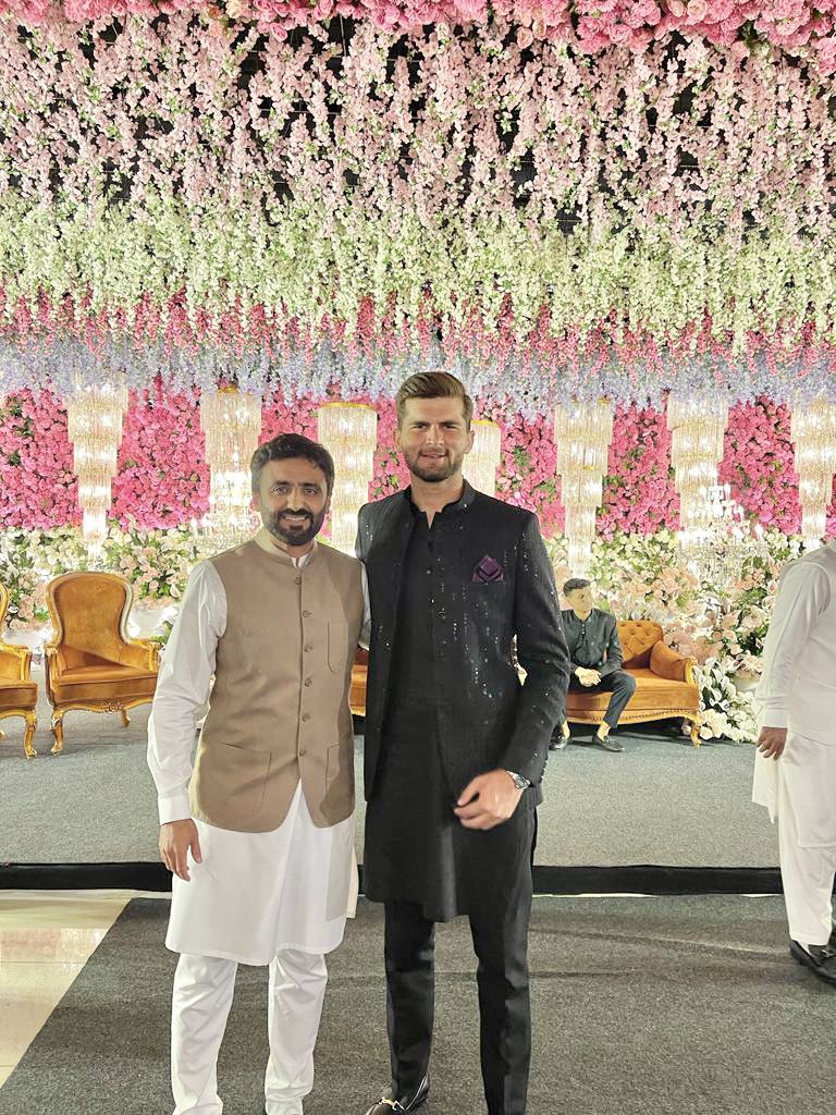 Adeelshafqat10's tweet photo. Congratulations brother on your wedding @iShaheenAfridi https://t.co/UEvetA0nSz