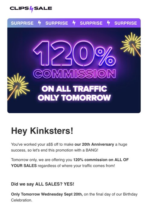 Yessss!! ALL sales tomorrow earn your favorite C4S models 120% of the commission on sales. So if you&rsquo;re<a href="/tag/xbizawards"class="tags"><span>#xbizawards</span></a><a href="/tag/xbizmiami"class="tags"><span>#xbizmiami</span></a><a href="/tag/xbizcreatorawards"class="tags"><span>#xbizcreatorawards</span></a>