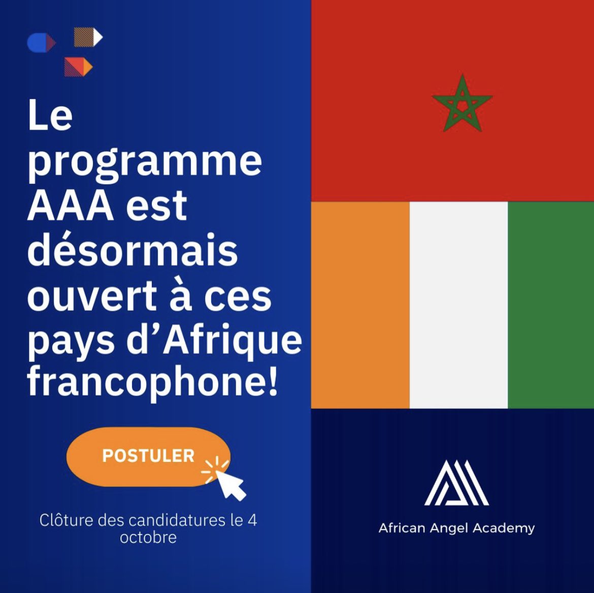 Calling all Ivorian #angelinvestors to apply for an amazing subsidized program organized by the @AAA_AngelInvest and with the fantastic @Umulingak ! 🇨🇮🇨🇮🇨🇮 Postulez dès maintenant: lnkd.in/dyiCe_e6