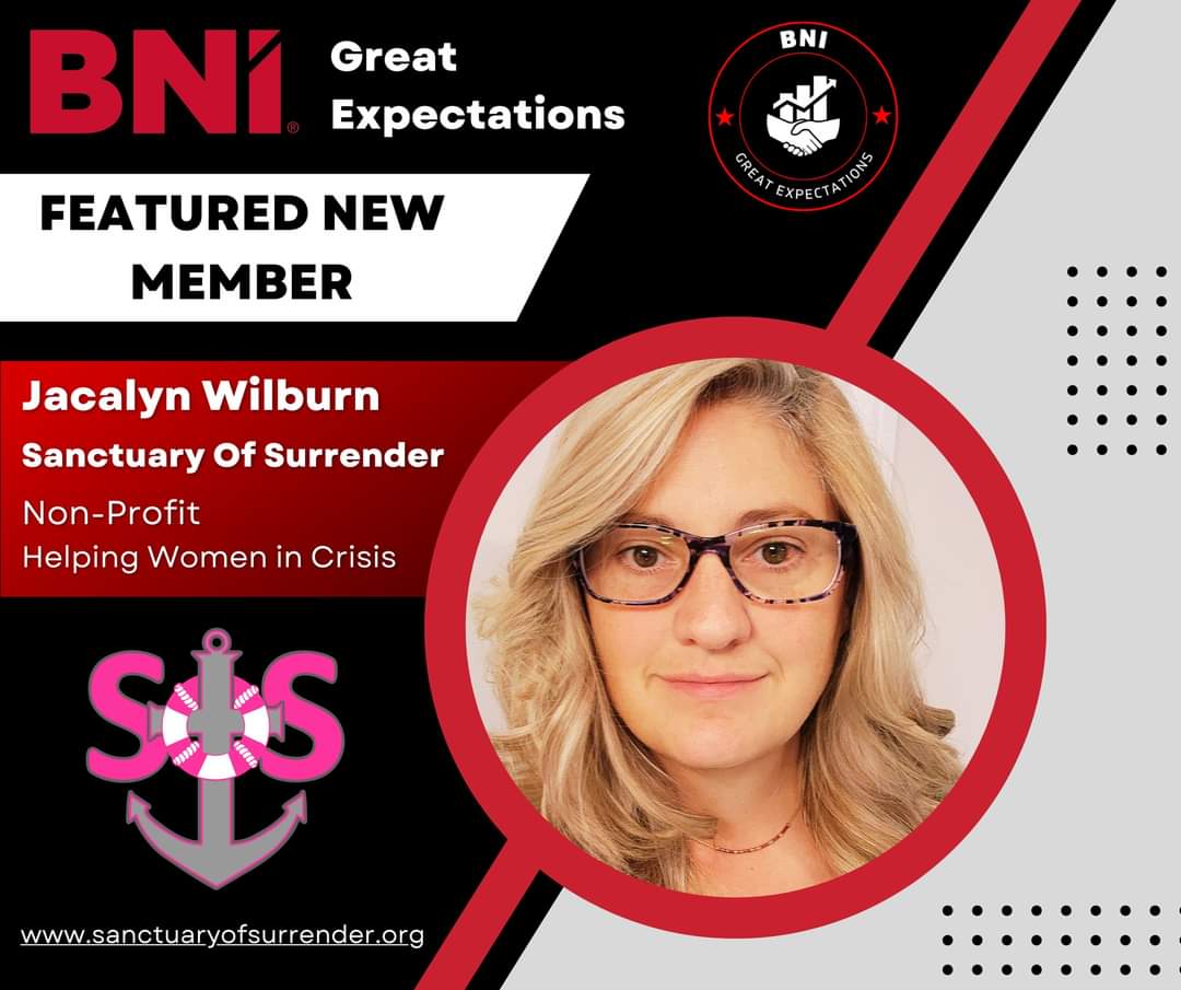 SanctofSurrend's tweet photo. Our executive director and founder, Jacalyn Wilburn, is one of the newest members of BNI Great Expectations! BNI Great Expectations is a business networking group where you will meet many like minded individuals!

We're all excited for Jacalyn, and the amazing people she'll meet! https://t.co/EQZrxpnaVu