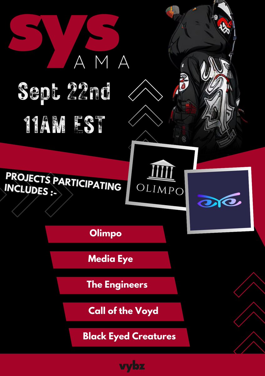 Your favorite show coming back this friday!

We got you guys a juicy line up...think they got what it takes?

<a href="/0xOlimpo/">OLIMPO</a> 
@MEDIAEYENFT 
<a href="/TheEngineersNFT/">The Engineers NFT</a> 
<a href="/CallOfTheVoYd/">NIOBE | Call of the VoYd</a> 
<a href="/blackeyedcreats/">Black Eyed Creatures</a> 

Like, Retweet &amp; Comment