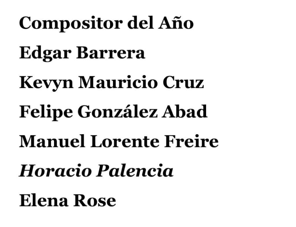 Podría cantar de comienzo a fin una canción de la autoría de cada uno de los que estamos en esta lista. <a href="/LatinGRAMMYs/">The Latin Recording Academy / Latin GRAMMYs</a>