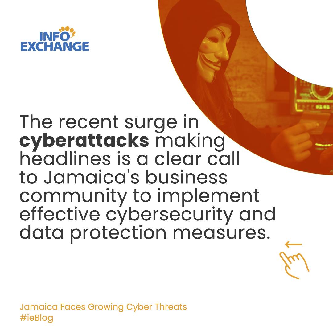 InfoExchangeLtd's tweet image. 🛡️⚔️  Stay on guard! Jamaica has been on high alert as cyber attacks increase across our island.

Learn how you can protect your business in our latest blog post! hubs.ly/Q022LCZb0

#ieBlog #CyberSecurity #DataProtection #CyberAttack