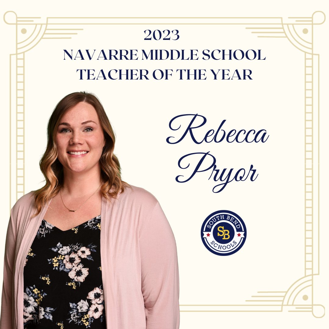 Let's recognize another Teacher of the Year honoree, Rebecca Pryor! 👏 Rebecca is a teacher at Navarre Middle School. Congrats, Rebecca! You're an inspiration to our students and we appreciate your hard work! 👏