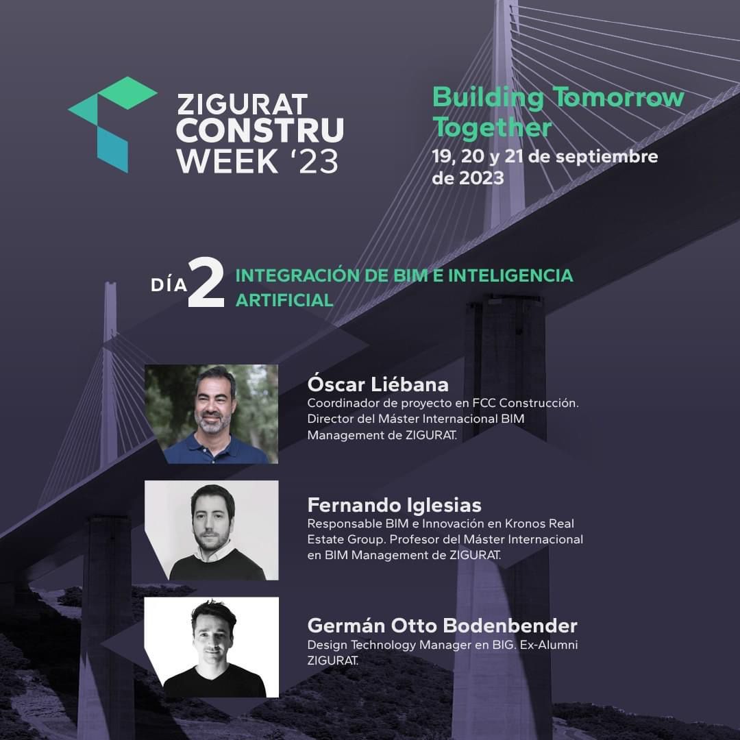 BimforumBo's tweet photo. Participa en @Zigurat_Inst  CONSTRUWEEK 2023: Building Tomorrow Together.

En esta edición vamos a presentar un caso real de una empresa para a continuación debatirlo con directores y profesores de cada máster.

Enlace al evento: https://t.co/c7xfXlMUuo https://t.co/hxko7aY22I