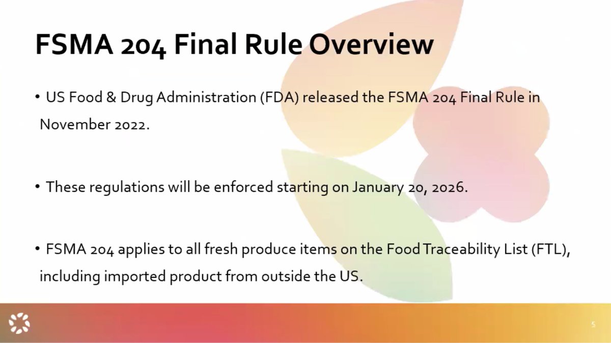 NewEraPartners's tweet photo. Andy Kennedy participated in today's IFPA webinar on FSMA 204 best practices. Panelists discussed the importance of not only storing and sharing data, but also monitoring and recording how you do this so you can describe the level of confidence you have in your records. https://t.co/b73J4rupm8