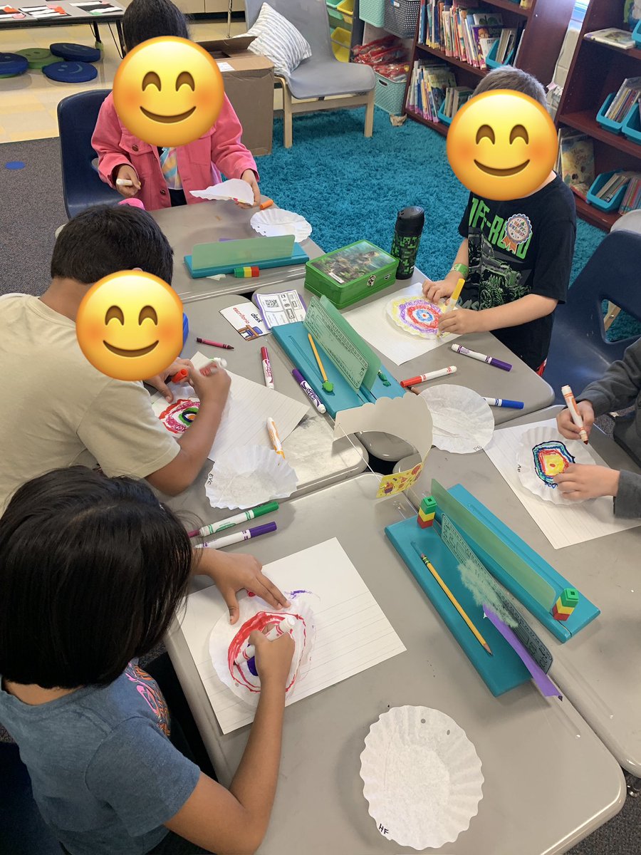 cacrowell85's tweet photo. Friday (9/15/23) was International Dot Day celebrating the great @peterhreynolds book about making your mark and thinking outside the box! We made our mark on coffee filters and decorated our classroom. https://t.co/EULiSPiTQx