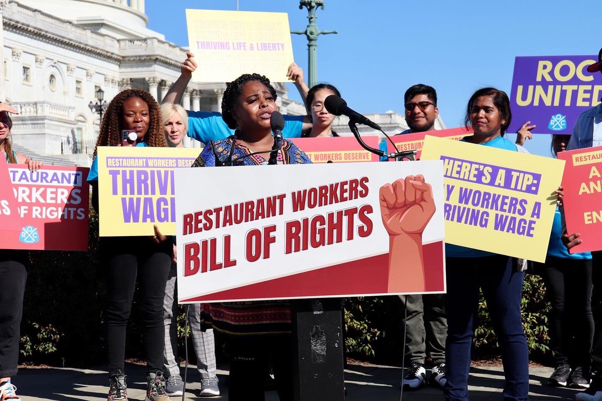 I'm proud to introduce the Restaurant Workers Bill of Rights.

Restaurant workers deserve thriving wages plus tips, universal health care, strong unions, paid leave, safe work environments and basic human dignity.