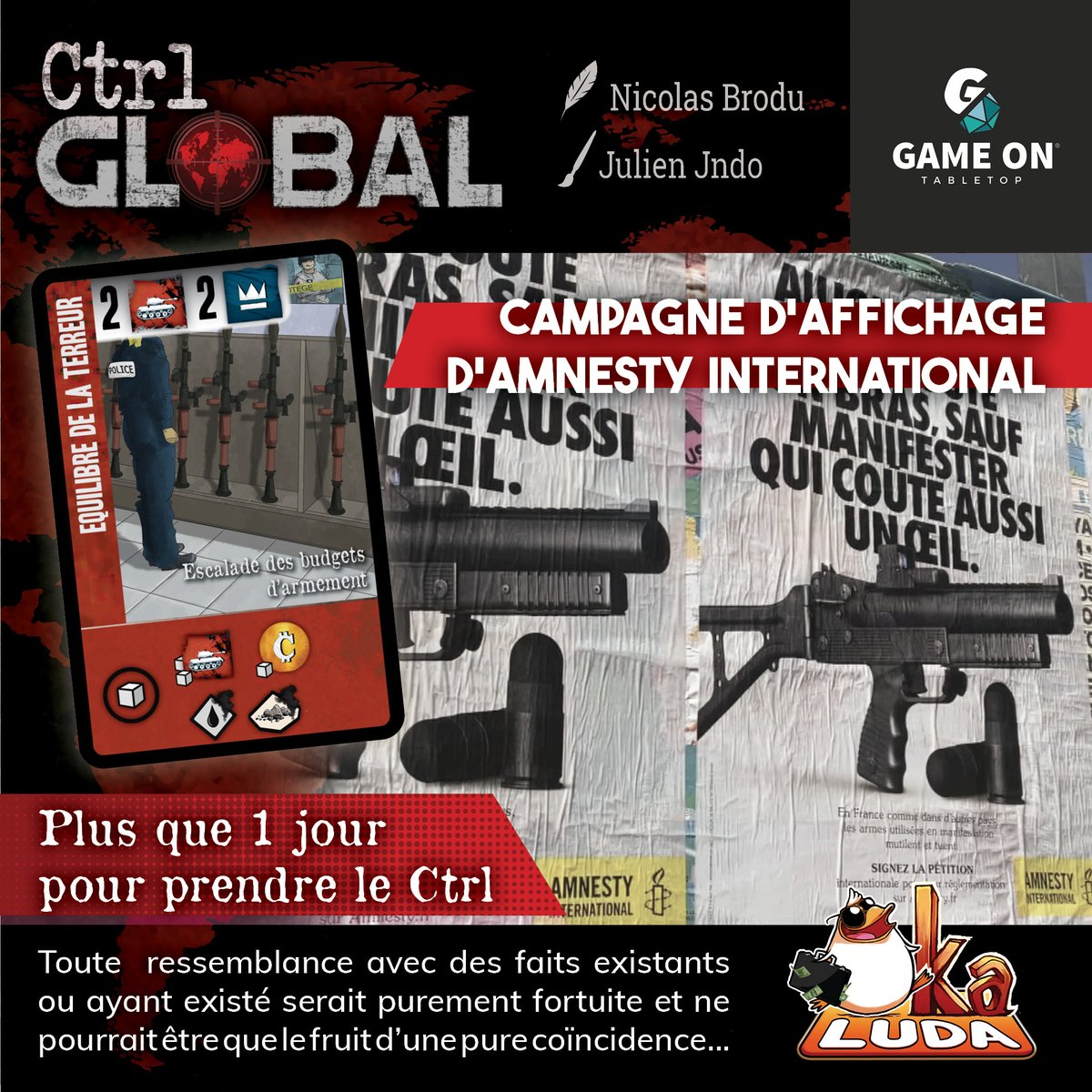 [😱 Financement Ctrl Global 😱]
Il reste 1  heure....
Votre soutien est crucial pour la réussite du projet !  Le lien : gameontabletop.com/cf843/ctrl-glo…
#j2s #boardgames #ks