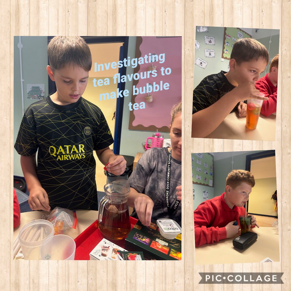 PDCSMARTELLO's tweet photo. We made colour jars showing our feelings just like the Colour Monster and also enjoyed a little bit of trim trail time. Whilst Dosbarth Martello began investigating flavours to make their own bubble tea. Wow - we can’t wait to try them! https://t.co/2m8G9Xjecl