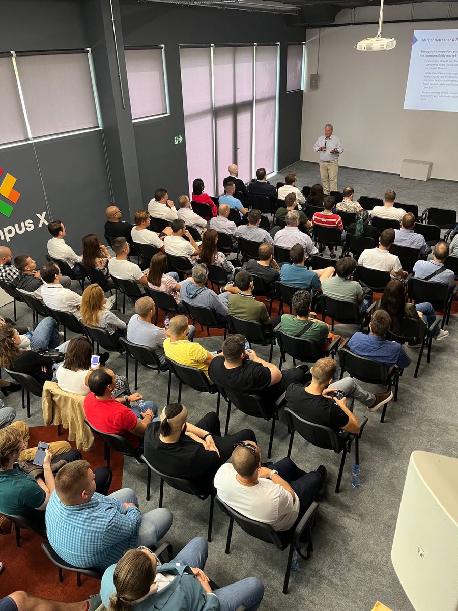 interopio's tweet photo. Today, we proudly host our first in-person, all-company, all-hands meeting at our Sofia office! CEO Leslie Spiro and President Dan Schleifer held the opening presentation to kick off the event. Thank you to all our wonderful colleagues! https://t.co/087fhoRi2e