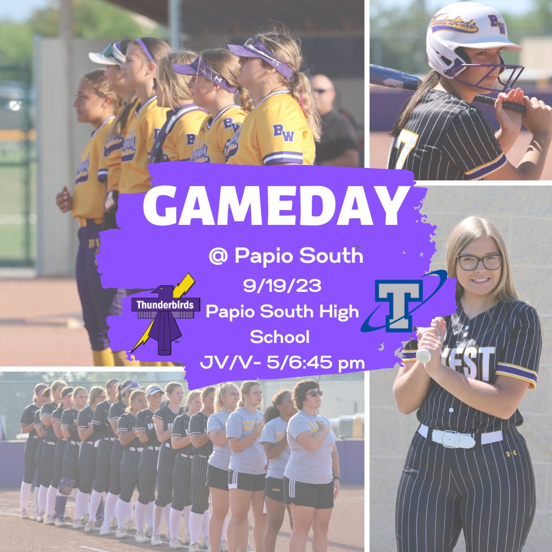 GAMEDAY!! Birds start the week off heading to Papio for a showdown with the Titans!! #ownit🌩️🦅🥎