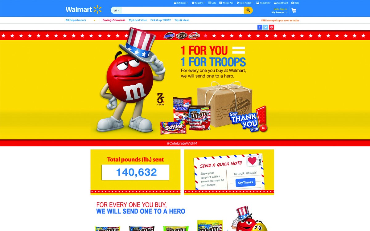 Explore the silver Effie-winning campaign 'Say Thank You With M' by @MarsGlobal, which brings together M&M's, U.S. troops and @Walmart, exceeding goals & creating consumer connections. Dig into this case study, and other winners, in the Effie Case Library. effie.org/caselibrary