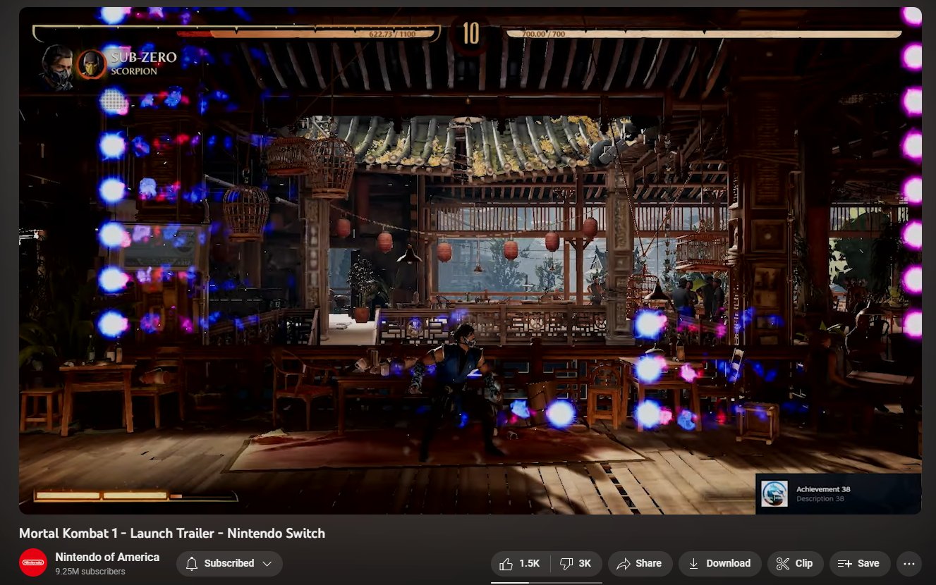 Mortal Kombat 1 Switch trailer featuring Steam achievement taken down