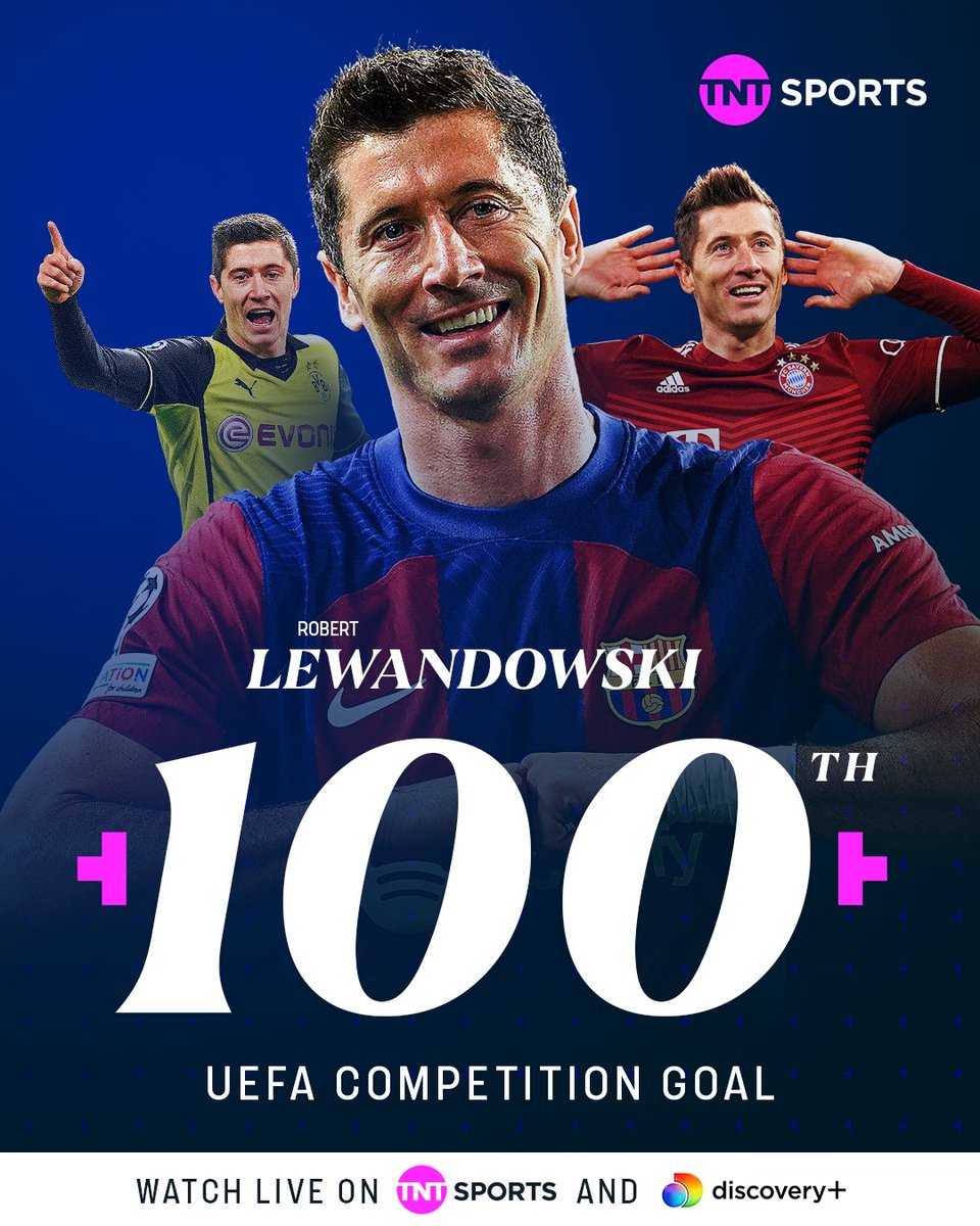 Robert Lewandowski has now netted 💯 goals in UEFA club competitions.

Centurion!