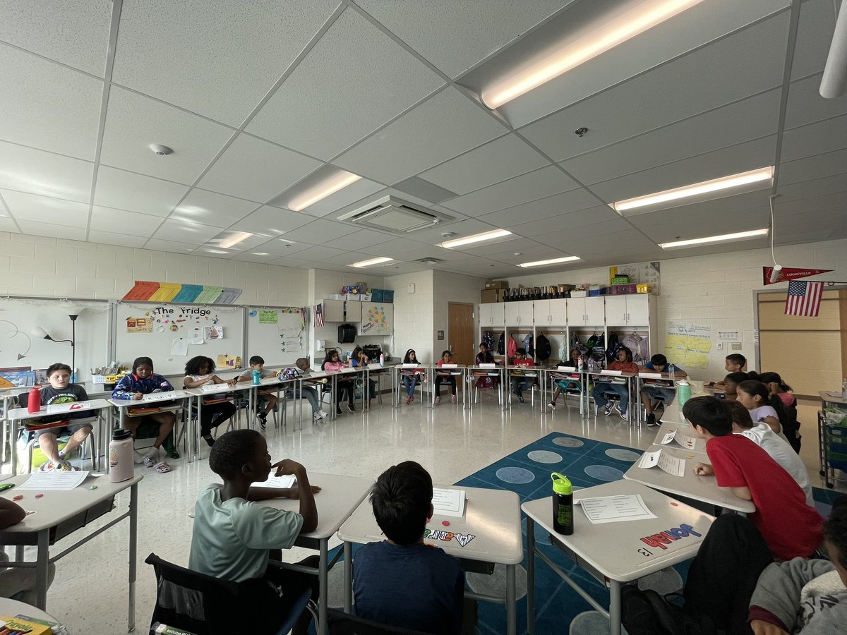 MrsJTweets2020's tweet photo. Mrs. Gillions &amp; Mrs. Teague’s 4th gr classes held their 1st Socratic Seminars  today! These Ss engaged in Seminar in  3rd grade, so they picked right up with using quality talk &amp; active listening to create authentic, student-led discussion around the book Tuesday. @McNairUpperES https://t.co/jGK1c86IKr