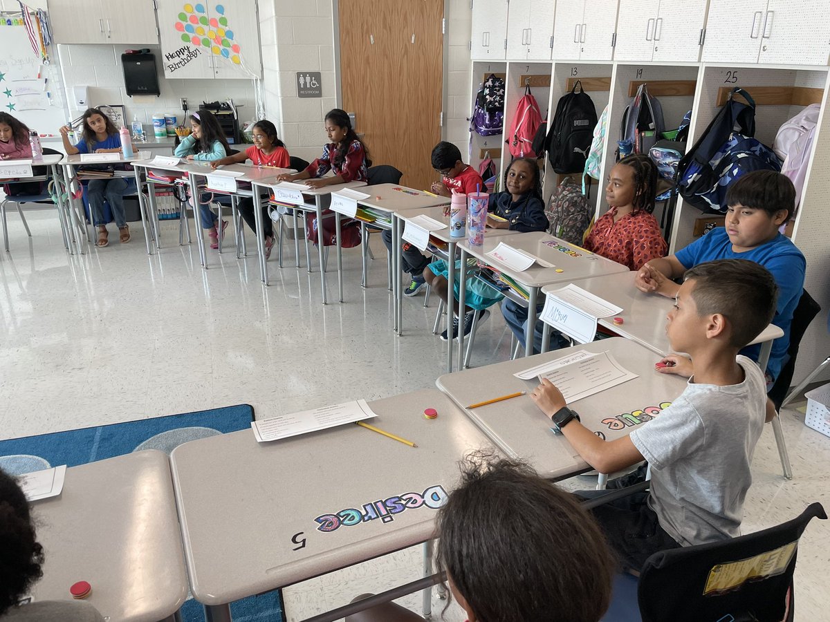 Mrs. Gillions &amp; Mrs. Teague’s 4th gr classes held their 1st Socratic Seminars  today! These Ss engaged in Seminar in  3rd grade, so they picked right up with using quality talk &amp; active listening to create authentic, student-led discussion around the book Tuesday. <a href="/McNairUpperES/">McNair Upper ES</a>