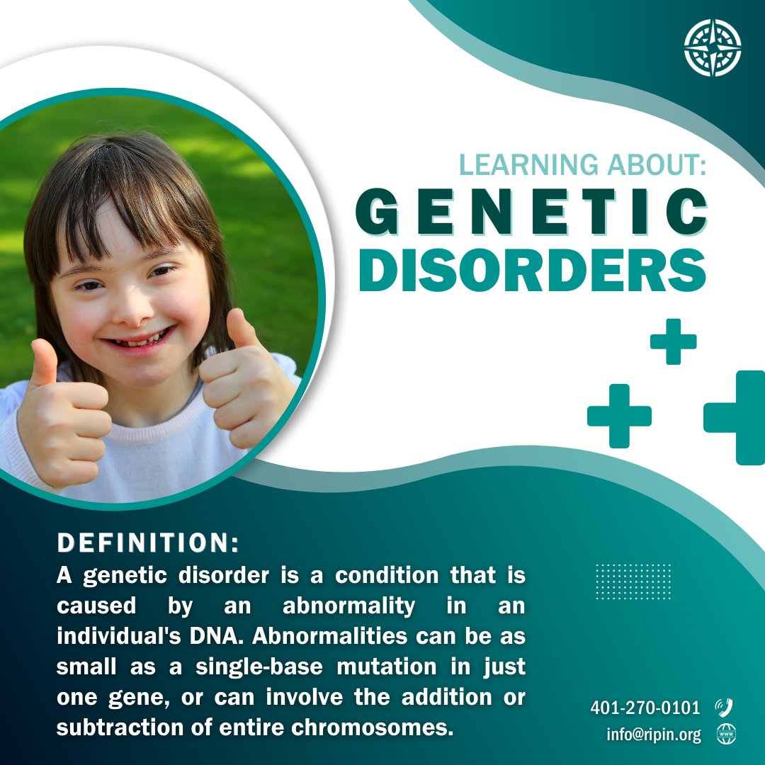RIPIN_RI's tweet photo. Genetic conditions are unique health challenges caused by changes in our genes. RIPIN supports families dealing with these conditions by connecting them to vital healthcare, early intervention services, Cedar, and nurturing support groups. #Genetics #RIPIN #FamilyVoices https://t.co/1ykM1MfaBn